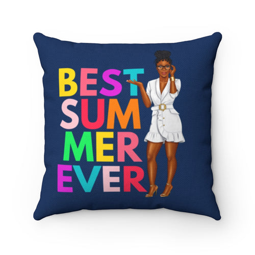 Best Summer Ever Polyester Square Pillow