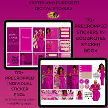 Load image into Gallery viewer, Precropped Goodnotes Stickers, Pretty and Purposed Digital Planner Stickers I GOODNOTES and Notability Stickers I Inspirational Sayings and Quotes