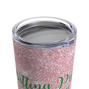 Sitting Pretty Pink Tumbler 20oz- Light  Skin Short Hair