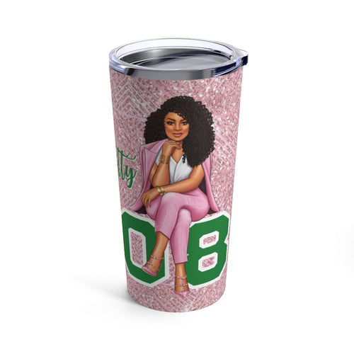 Sitting Pretty Pink Tumbler 20oz- Light Skin Natural