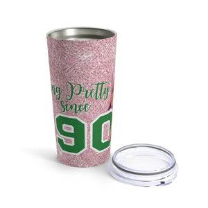 Sitting Pretty Pink Tumbler 20oz- Light  Skin Short Hair