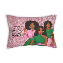 Load image into Gallery viewer, This is a Serious Matter Pink Lumbar Pillow
