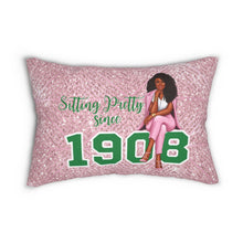 Load image into Gallery viewer, Sitting Pretty Lumbar Pillow- (Dark Skin Natural Hair)