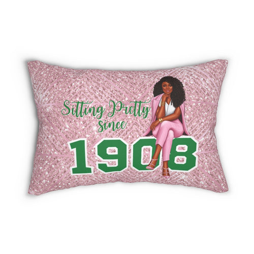 Sitting Pretty Lumbar Pillow- (Dark Skin Natural Hair)