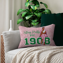 Load image into Gallery viewer, Sitting Pretty Lumbar Pillow- (Dark Skin Short Hair)