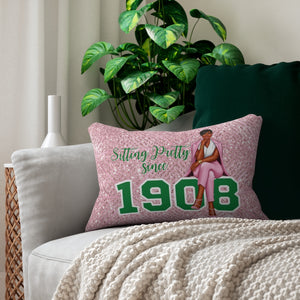 Sitting Pretty Lumbar Pillow- (Dark Skin Short Hair)
