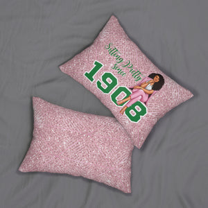 Sitting Pretty Lumbar Pillow- (Light Skin Natural Hair)