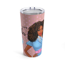 Load image into Gallery viewer, JnJ Pink and Blue (Light Blue) Tumbler 20oz- Natural Curly