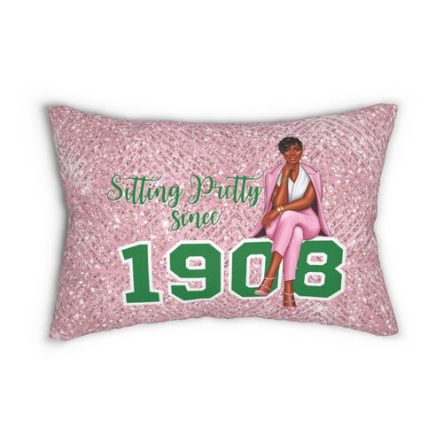 Sitting Pretty Lumbar Pillow- (Dark Skin Short Hair)