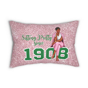 Sitting Pretty Lumbar Pillow- (Dark Skin Short Hair)