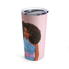 Load image into Gallery viewer, JnJ Pink and Blue (Light Blue) Tumbler 20oz- Natural Curly