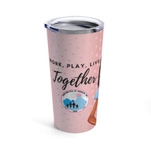 Load image into Gallery viewer, JnJ Pink and Blue (Light Blue) Tumbler 20oz- Natural Curly