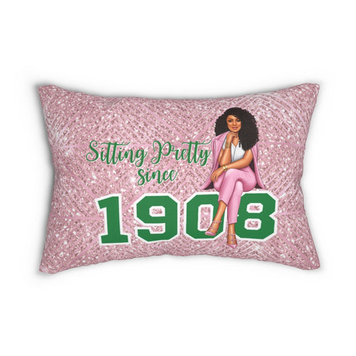 Sitting Pretty Lumbar Pillow- (Light Skin Natural Hair)
