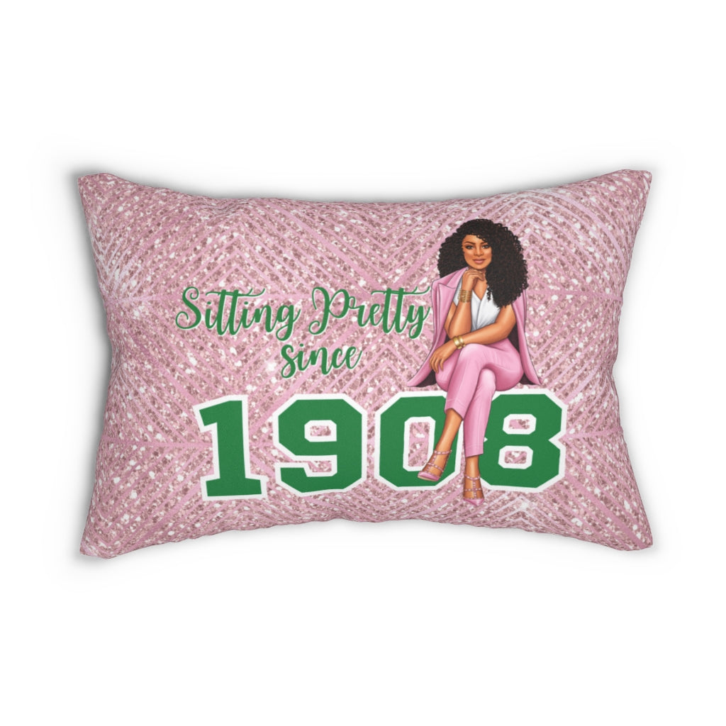 Sitting Pretty Lumbar Pillow- (Light Skin Natural Hair)