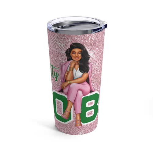 Sitting Pretty Pink Tumbler 20oz- Light Skin Straight