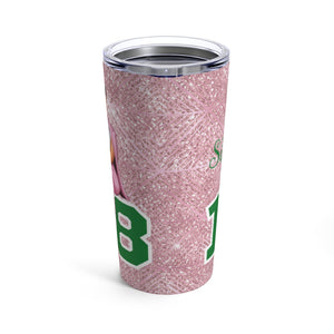 Sitting Pretty Pink Tumbler 20oz- Light  Skin Short Hair
