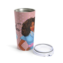 Load image into Gallery viewer, JnJ Pink and Blue (Light Blue) Tumbler 20oz- Natural Curly